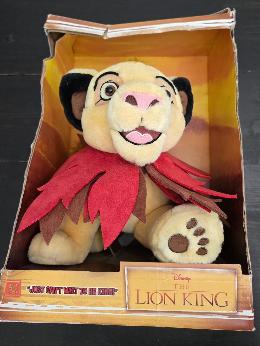 Disney Store Lion King SIMBA Plush 12" LIMITED EDITION Can’t Wait To King NOS